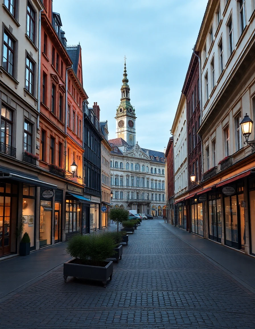 Stylisches Bild der Königsallee in Deutschland